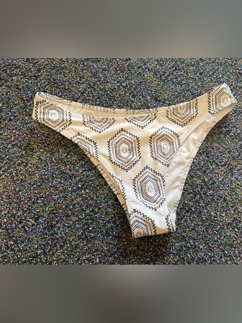H&M Bikini Bottom White with Black Print